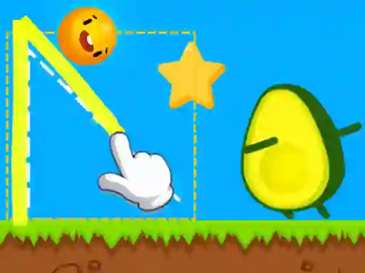 Jwèt Where's My Avocado Draw Lines sou entènèt