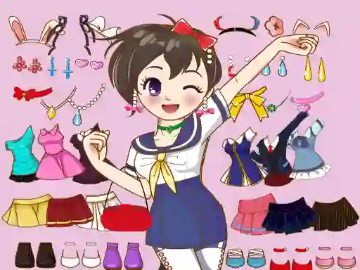 Jwèt Anime Dress Up Mania sou entènèt
