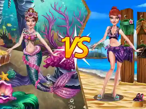Jwèt Mermaid vs Princess Outfit sou entènèt