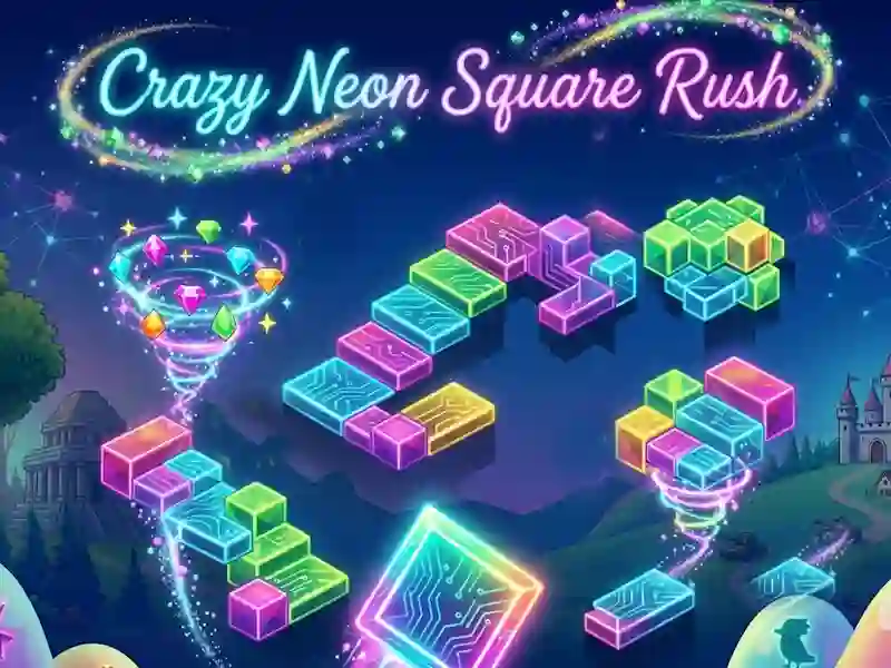 Jwèt Crazy Neon Square Rush sou entènèt
