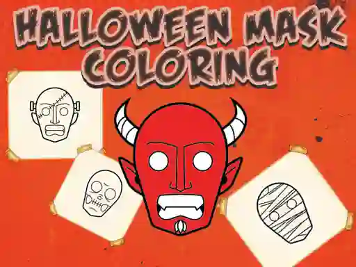 Jwèt Halloween Mask Coloring Book sou entènèt