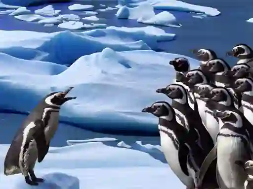 Jwèt Penguins Slide sou entènèt
