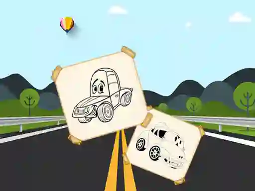 Jwèt Funny Cars For Kids Coloring sou entènèt