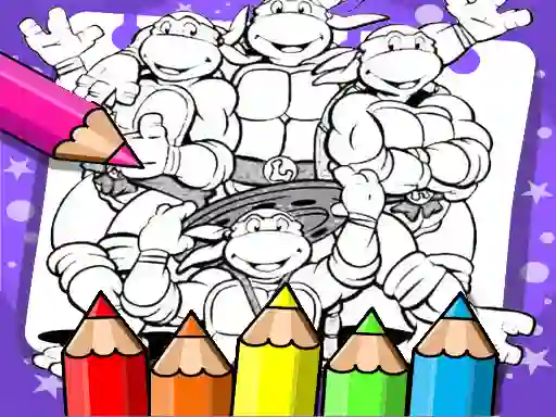 Jwèt Ninja Turtle Coloring Book sou entènèt