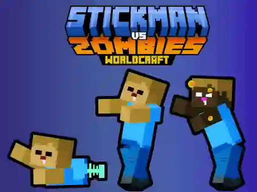 Jwèt Stickman vs Zombies WorldCraft sou entènèt
