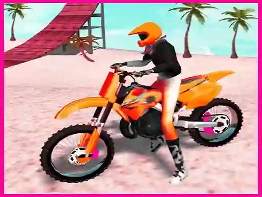 Jwèt Motocross Beach Jumping Bike Stunt sou entènèt
