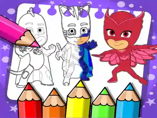 Jwèt PJ Masks Coloring Book sou entènèt
