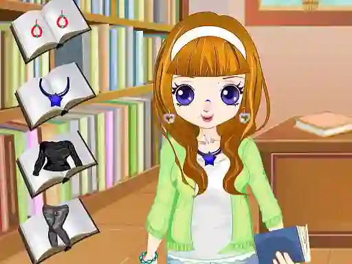 Jwèt Library Girl Dressup sou entènèt