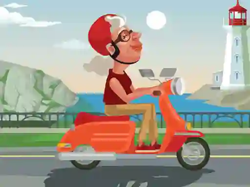 Jwèt City Scooter Ride Coloring sou entènèt