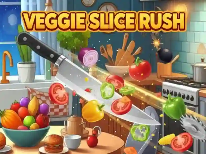 Jwèt Veggie Slice Rush sou entènèt