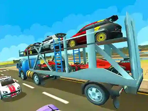 Jwèt Car Transporter Cargo Truck sou entènèt