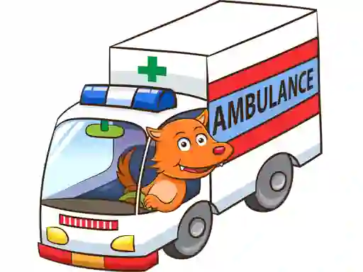 Jwèt Cartoon Ambulance Puzzle sou entènèt