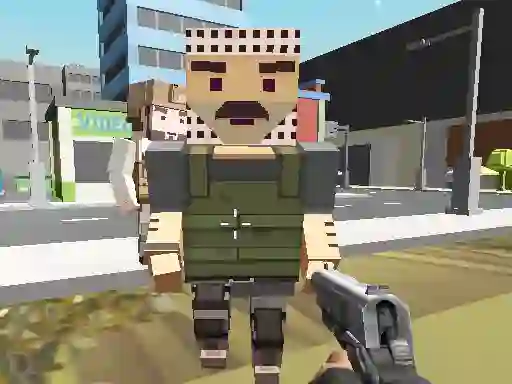 Jwèt Block Pixel Cop: Gun Craft In Robbers World sou entènèt