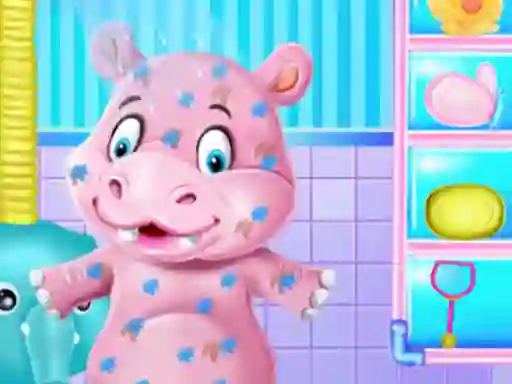 Jwèt Baby Hippo Bath Time sou entènèt