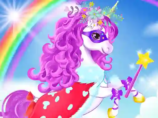 Jwèt Baby unicorn dress up sou entènèt