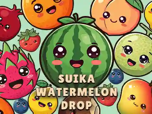Jwèt Suika Watermelon Drop sou entènèt