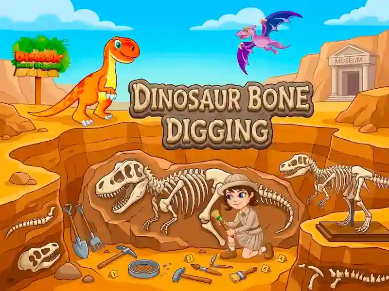 Jwèt Dinosaur Bone Digging sou entènèt
