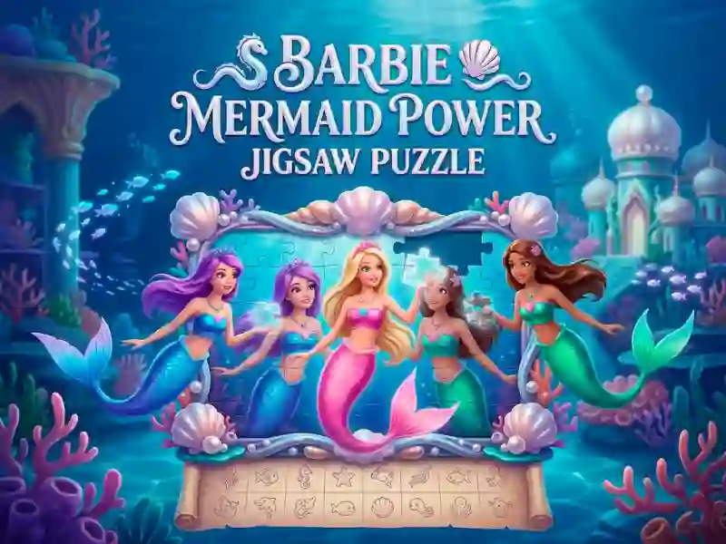 Jwèt Barbie Mermaid Power Jigsaw Puzzle sou entènèt