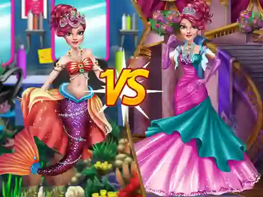 Jwèt Mermaid vs Princess sou entènèt