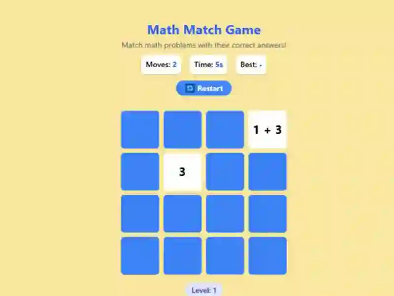 Jwèt Math Match Game sou entènèt