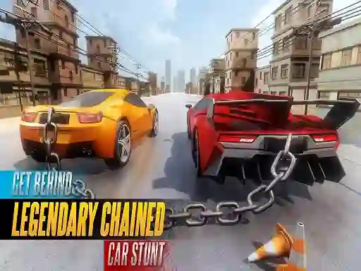 Jwèt Chained Car Stunts Race Mega Ramp sou entènèt