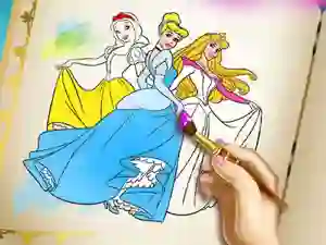 Jwèt Princesses Coloring Book sou entènèt