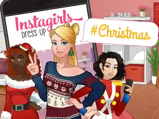 Jwèt InstaGirls Christmas Dress Up sou entènèt