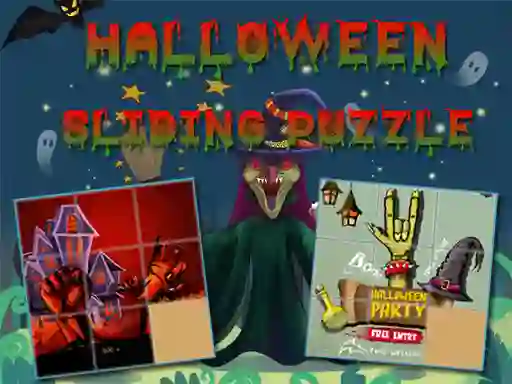 Jwèt Halloween Sliding Puzzle sou entènèt