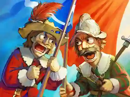 Jwèt Musketeers Gunpowder vs Steel sou entènèt