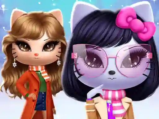 Jwèt Kitty Squad Winter Dress Up sou entènèt
