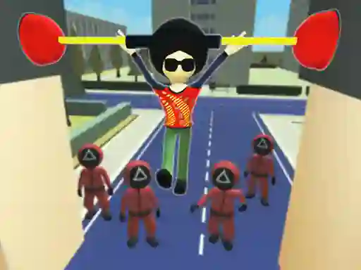 Jwèt Squid Fall Guy sou entènèt