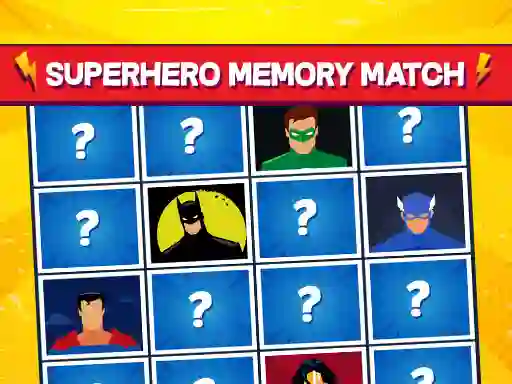 Jwèt Superhero Memory Match sou entènèt