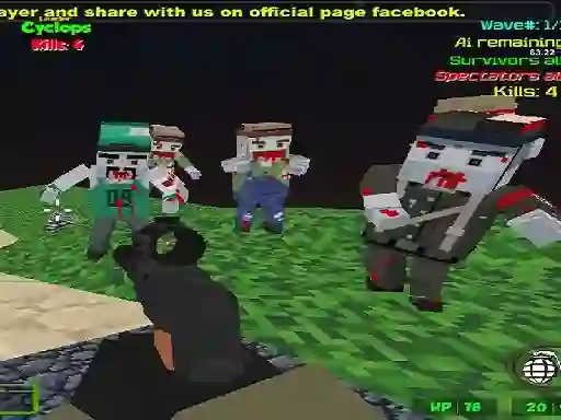 Jwèt Blocky Combat SWAT Zombie Survival sou entènèt