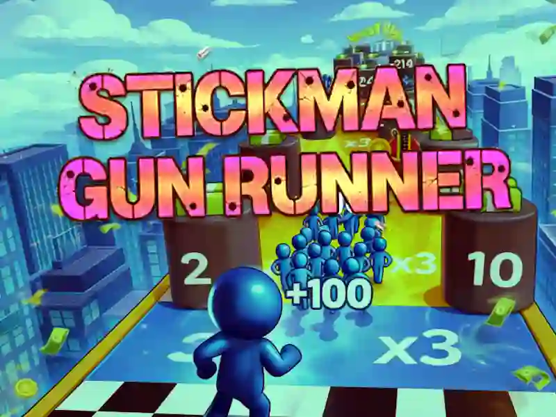 Jwèt Stickman Gun Runner sou entènèt