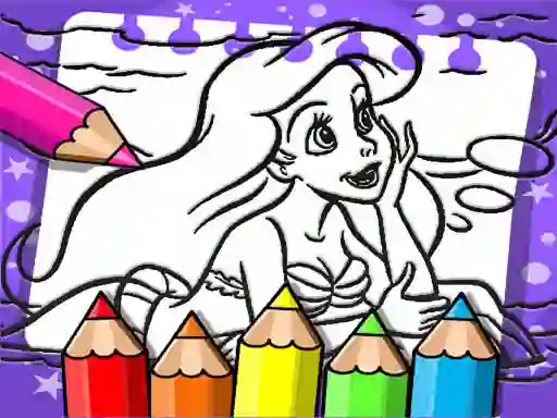 Jwèt Ariel The Mermaid Coloring Book sou entènèt