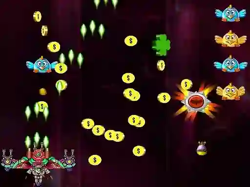 Jwèt Space Attack Chicken Invaders sou entènèt