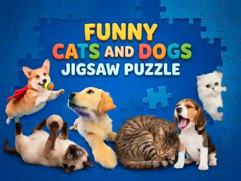 Jwèt Funny Cats And Dogs Jigsaw Puzzle sou entènèt