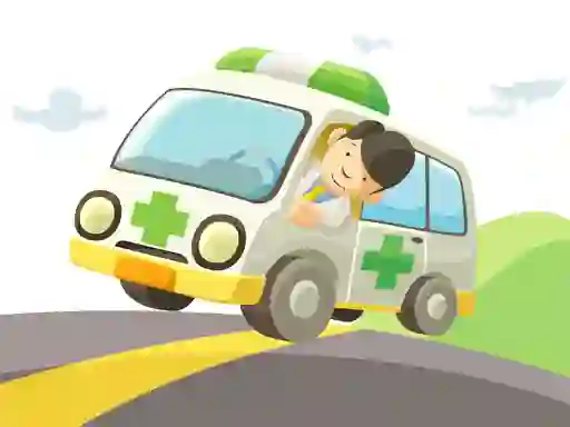Jwèt Cartoon Ambulance sou entènèt