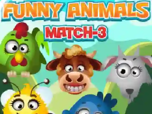 Jwèt Funny Animals Match 3 sou entènèt