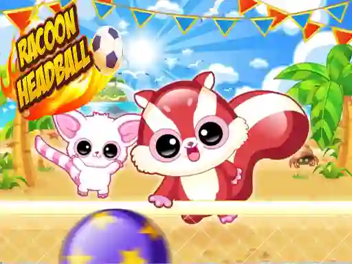 Jwèt Racoon Headball sou entènèt