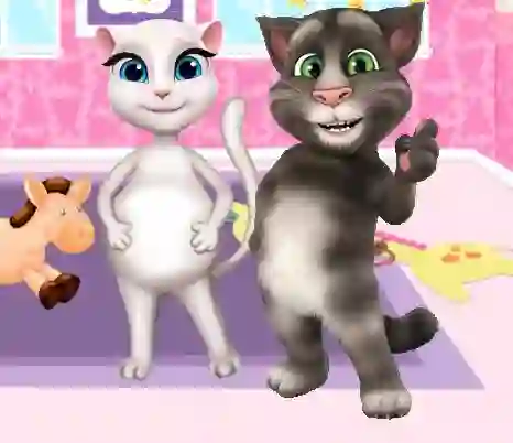 Jwèt Preganat Kitty Room Decor sou entènèt