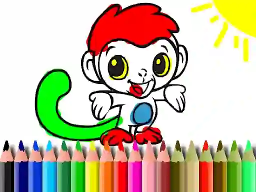 Jwèt Back To School: Monkey Coloring sou entènèt