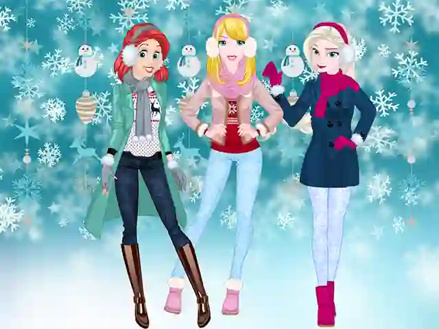 Jwèt Princesses Winter Spree sou entènèt