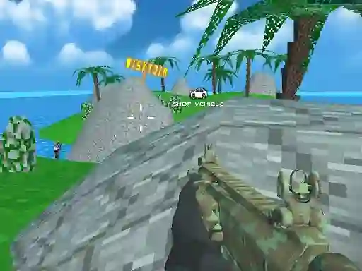 Jwèt Blocky Combat SWAT Desert Storm Zombie sou entènèt