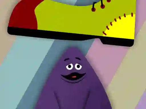 Jwèt Grimace vs giant clown shoes sou entènèt
