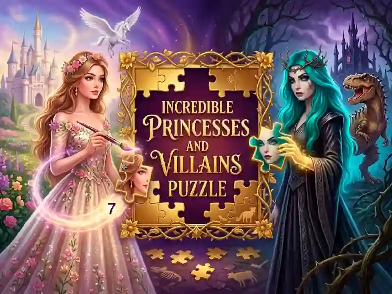 Jwèt Incredible Princesses and Villains Puzzle sou entènèt