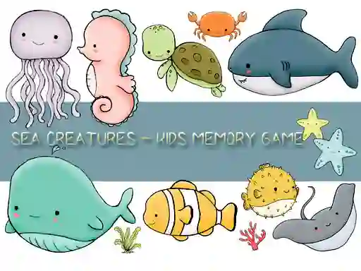 Jwèt Kids Memory Sea Creatures sou entènèt