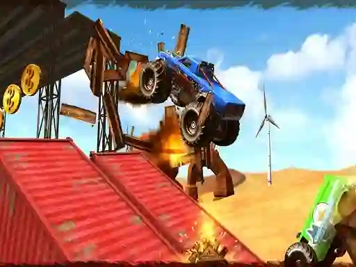 Jwèt Monster Truck Impossible Track Plane Simulator sou entènèt
