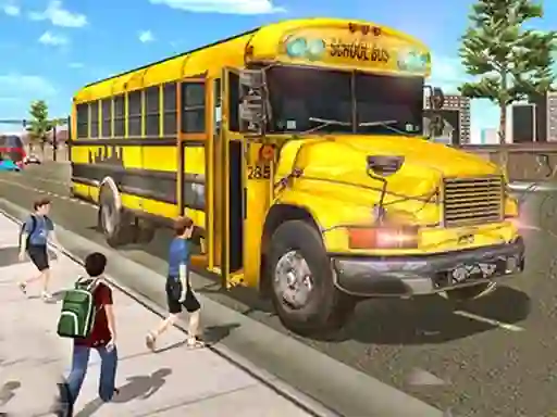 Jwèt City School Bus Driving sou entènèt