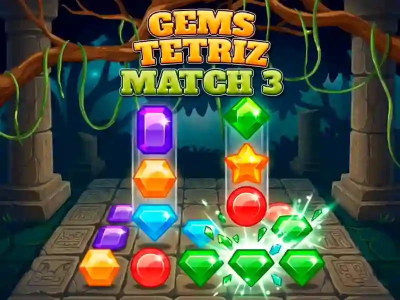 Jwèt Gems Tetriz Match 3 sou entènèt